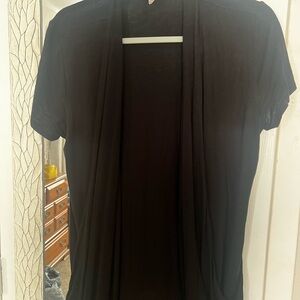 Maurices Black Short Sleeve Cardigan